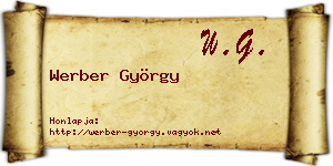 Werber György névjegykártya